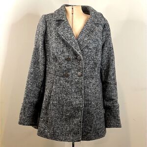 xhilaration Black/White Car Coat - Size XL